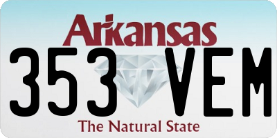 AR license plate 353VEM