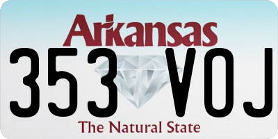 AR license plate 353VOJ
