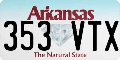 AR license plate 353VTX