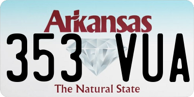 AR license plate 353VUA