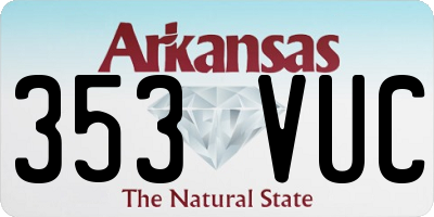 AR license plate 353VUC