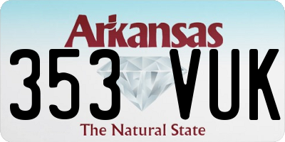 AR license plate 353VUK
