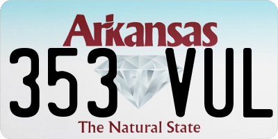 AR license plate 353VUL