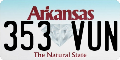 AR license plate 353VUN