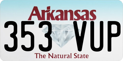 AR license plate 353VUP