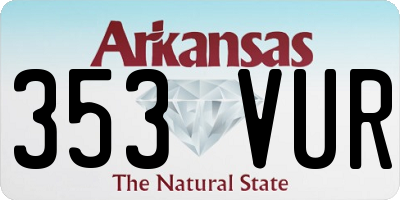 AR license plate 353VUR