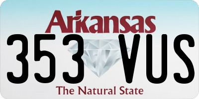 AR license plate 353VUS