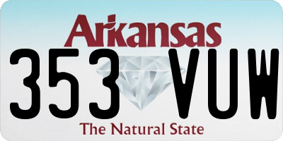 AR license plate 353VUW