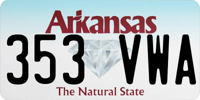 AR license plate 353VWA