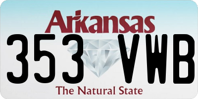 AR license plate 353VWB