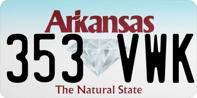 AR license plate 353VWK