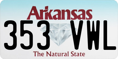 AR license plate 353VWL