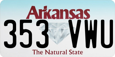AR license plate 353VWU