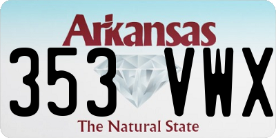 AR license plate 353VWX