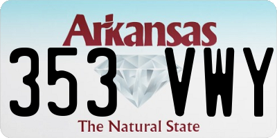 AR license plate 353VWY