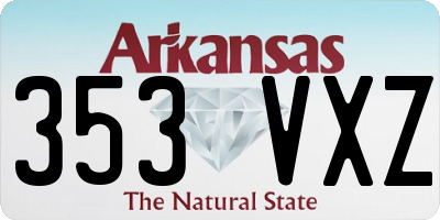 AR license plate 353VXZ