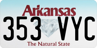 AR license plate 353VYC