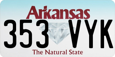 AR license plate 353VYK
