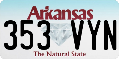 AR license plate 353VYN