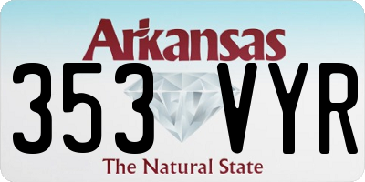 AR license plate 353VYR