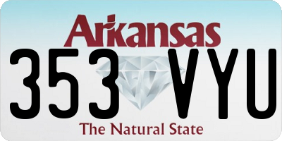 AR license plate 353VYU
