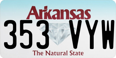 AR license plate 353VYW