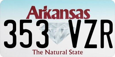 AR license plate 353VZR