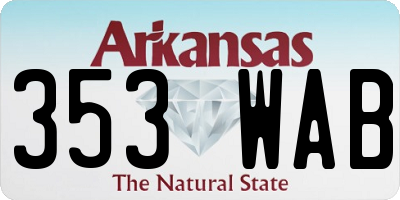 AR license plate 353WAB