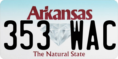 AR license plate 353WAC