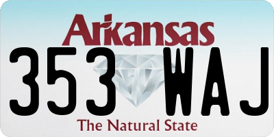 AR license plate 353WAJ
