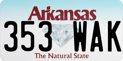 AR license plate 353WAK