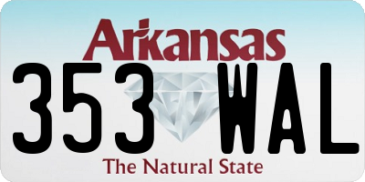 AR license plate 353WAL