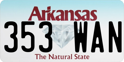 AR license plate 353WAN