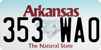 AR license plate 353WAO