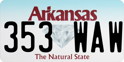 AR license plate 353WAW