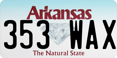 AR license plate 353WAX