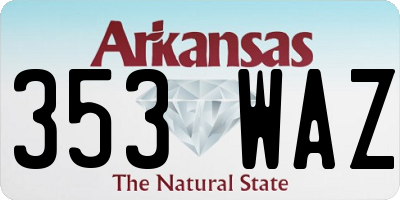 AR license plate 353WAZ