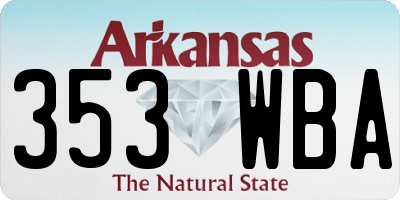 AR license plate 353WBA