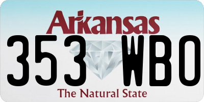 AR license plate 353WBO