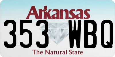 AR license plate 353WBQ