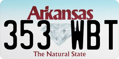 AR license plate 353WBT