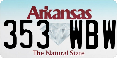AR license plate 353WBW