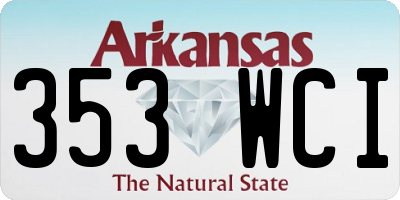 AR license plate 353WCI
