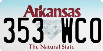 AR license plate 353WCO