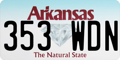 AR license plate 353WDN