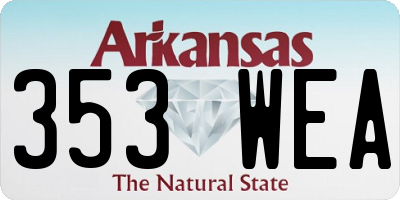 AR license plate 353WEA