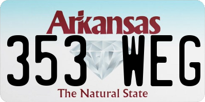 AR license plate 353WEG