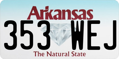 AR license plate 353WEJ