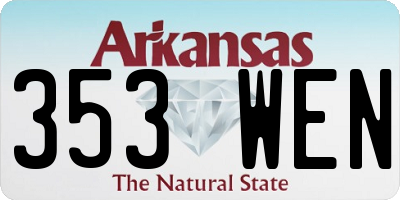 AR license plate 353WEN