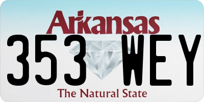 AR license plate 353WEY